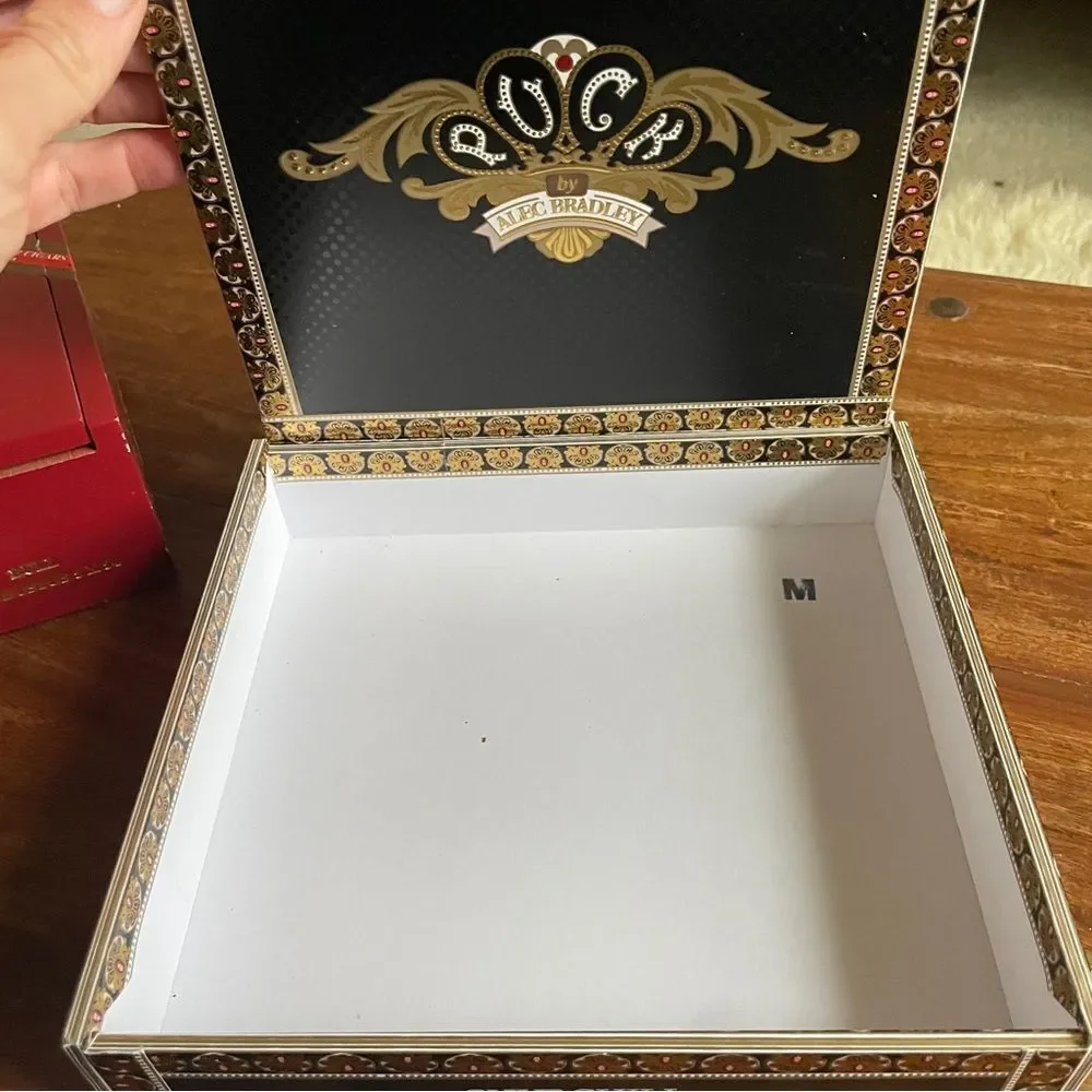 Set of 2 Flat Cigar Boxes Storage Containers Collecting